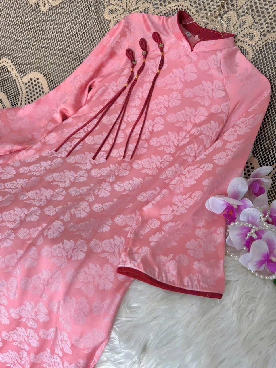 HoaBeo Vietnamese aodai pink/ purple/ mint/ teal/ peach, pants included