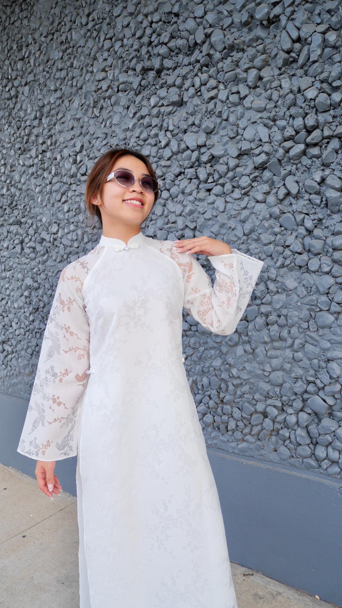 HoaMi Vietnamese aodai white, pants included