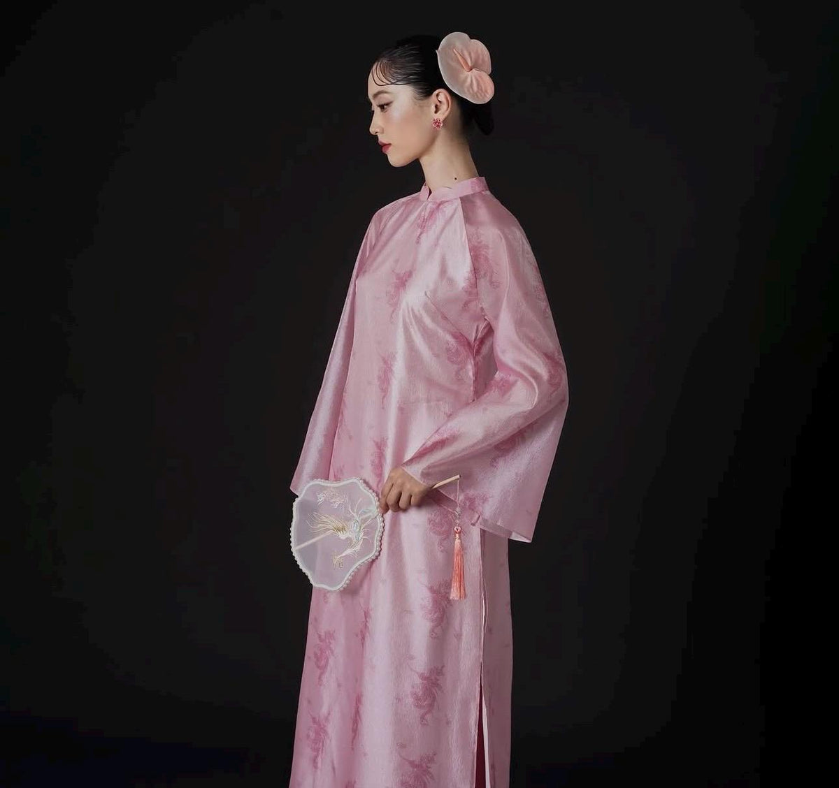 PhungHoa Vietnamese ao dai light pink, pants included