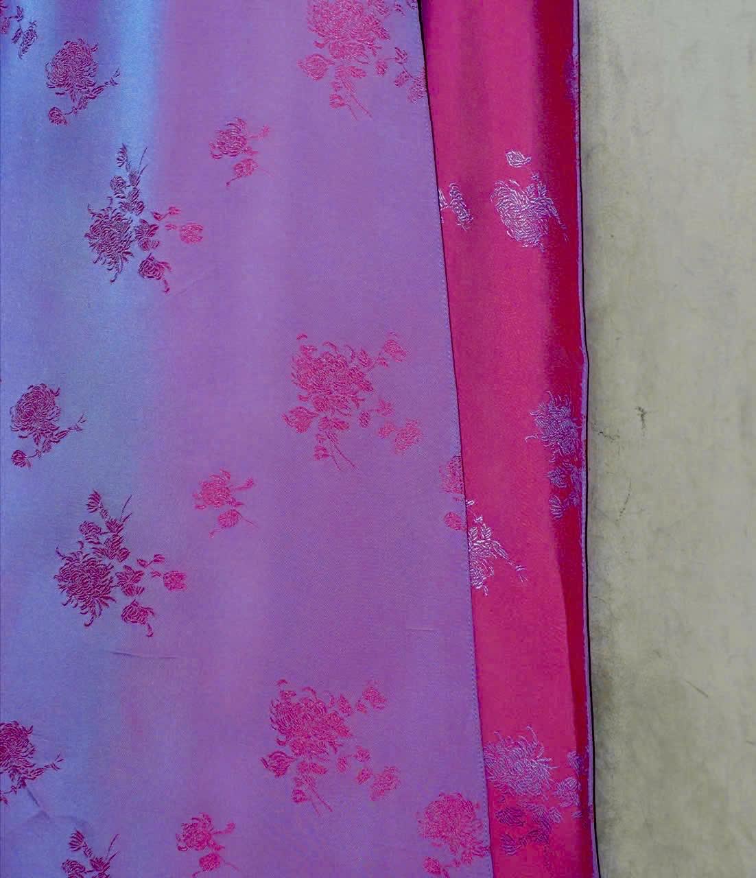 Vietnamese aodai purple gam 2 da Daisy two tone, pants included