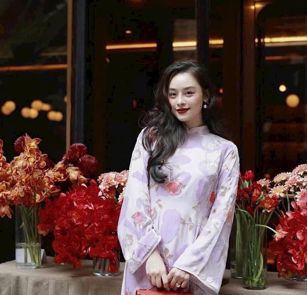 NhungY Vietnamese aodai velvet Purple, pants included