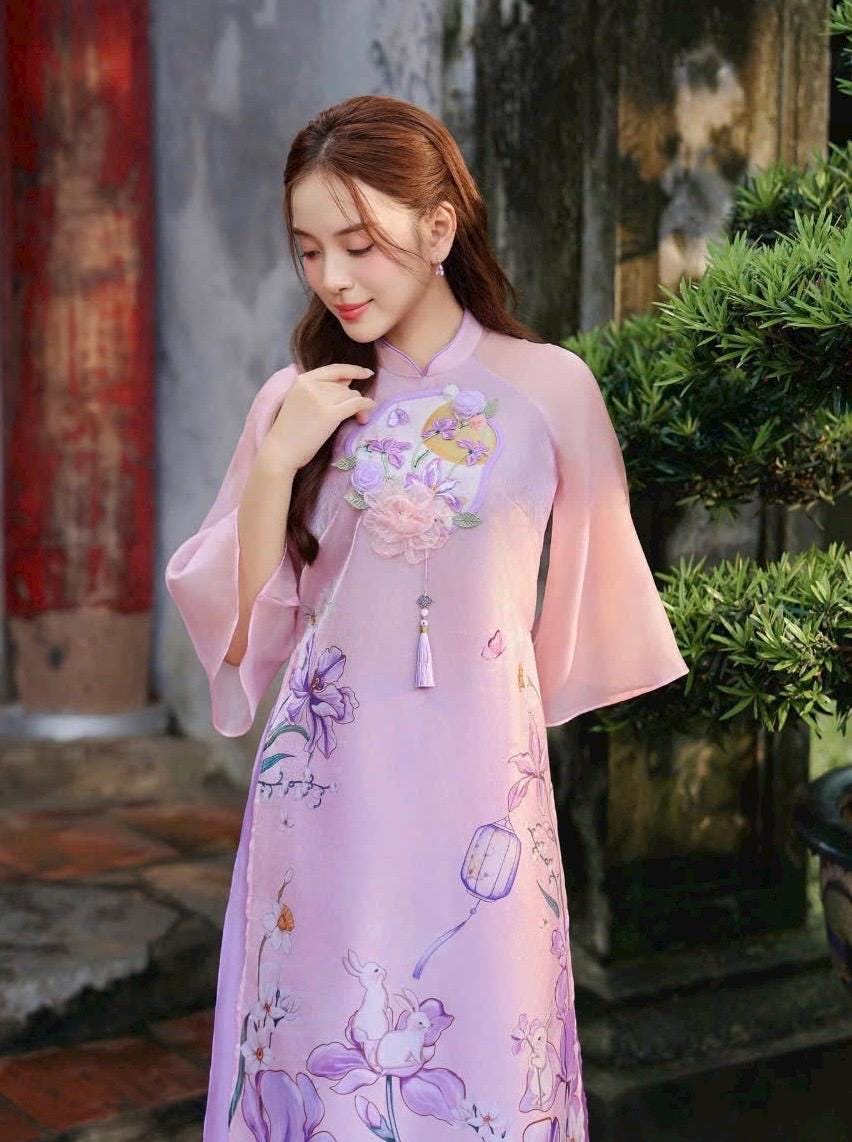 Lepy Vietnamese aodai purple, pants included