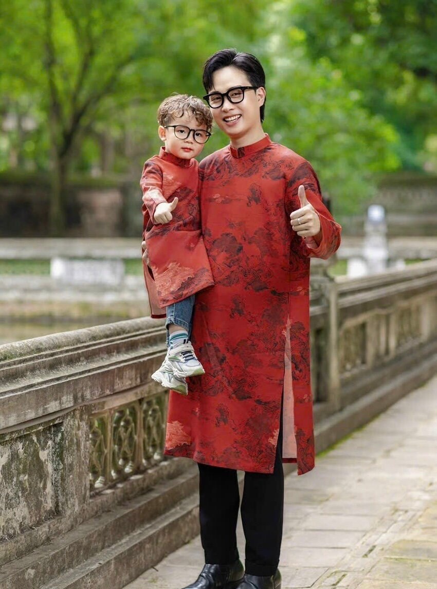 Lyleng Vietnamese aodai for men red