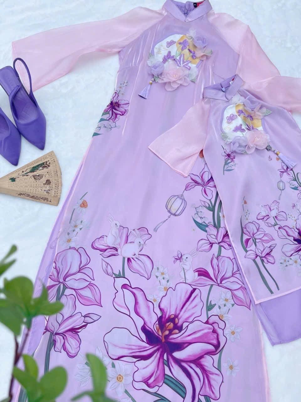 Lepy Vietnamese aodai purple, pants included