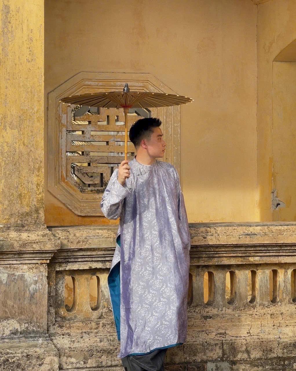 ThoChau Vietnamese aodai for men red, black, gray
