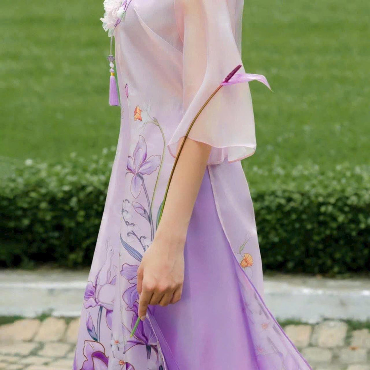 Lepy Vietnamese aodai purple, pants included