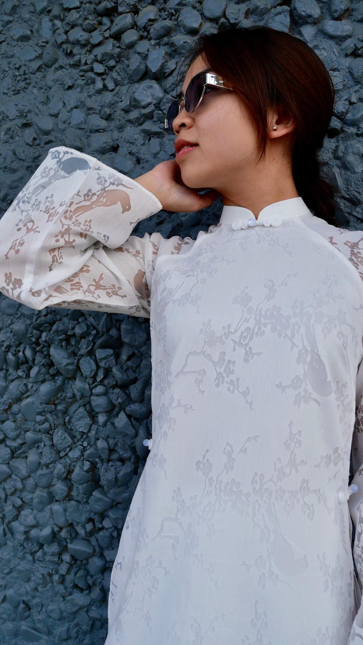 HoaMi Vietnamese aodai white, pants included