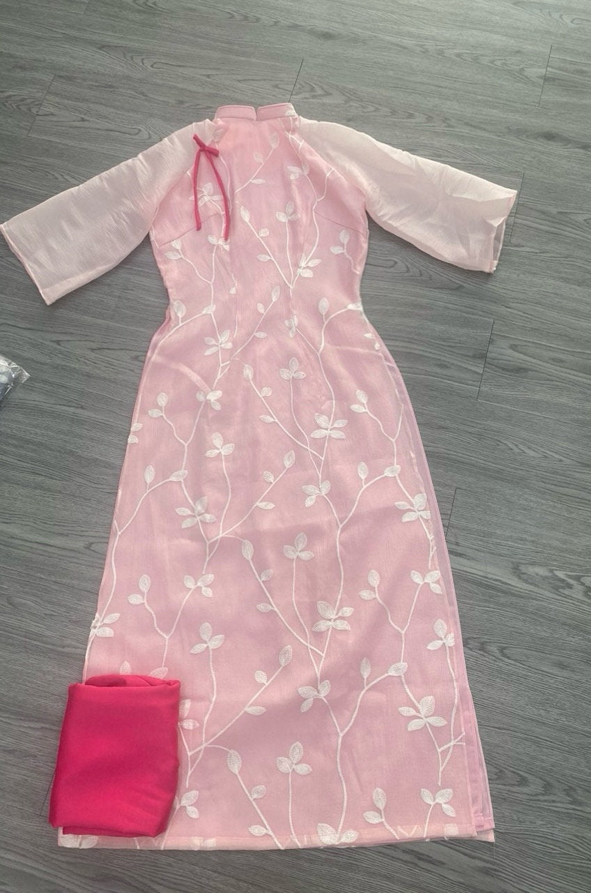 LuuLy Vietnamese aodai pink or blue, pants included