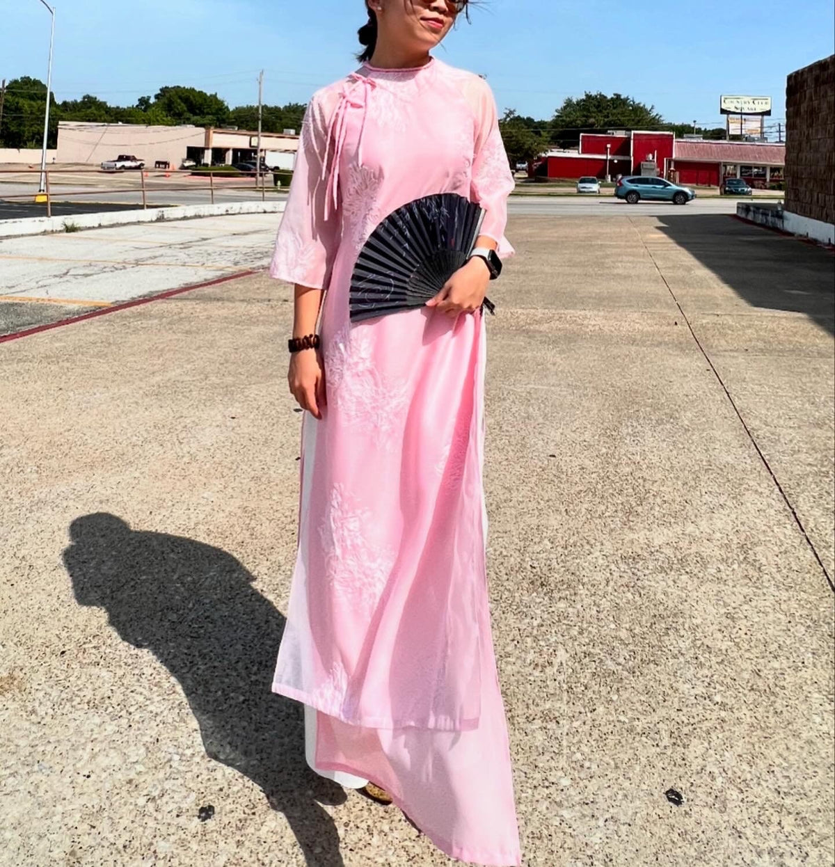 QuynhHoa Vietnamese aodai pink, pants included