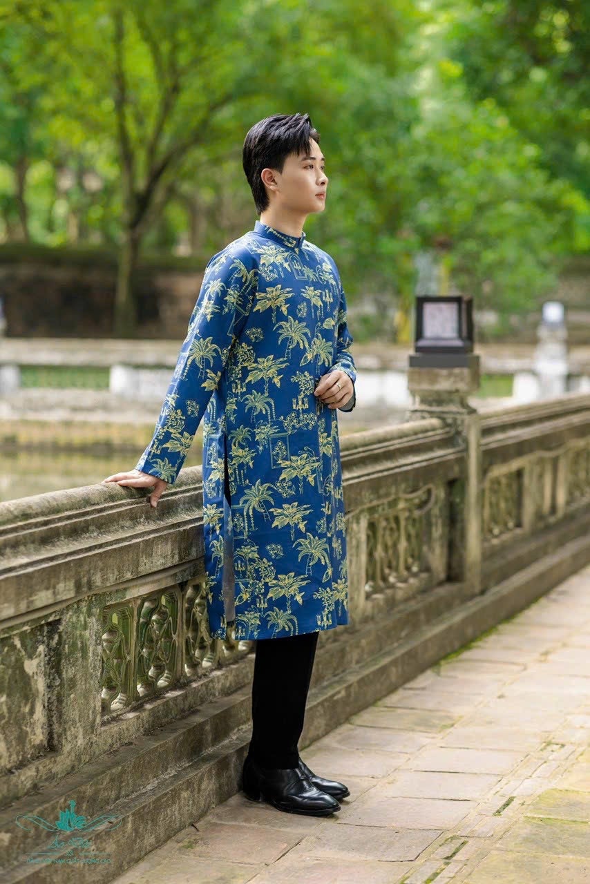 CoCo Vietnamese aodai for men blue