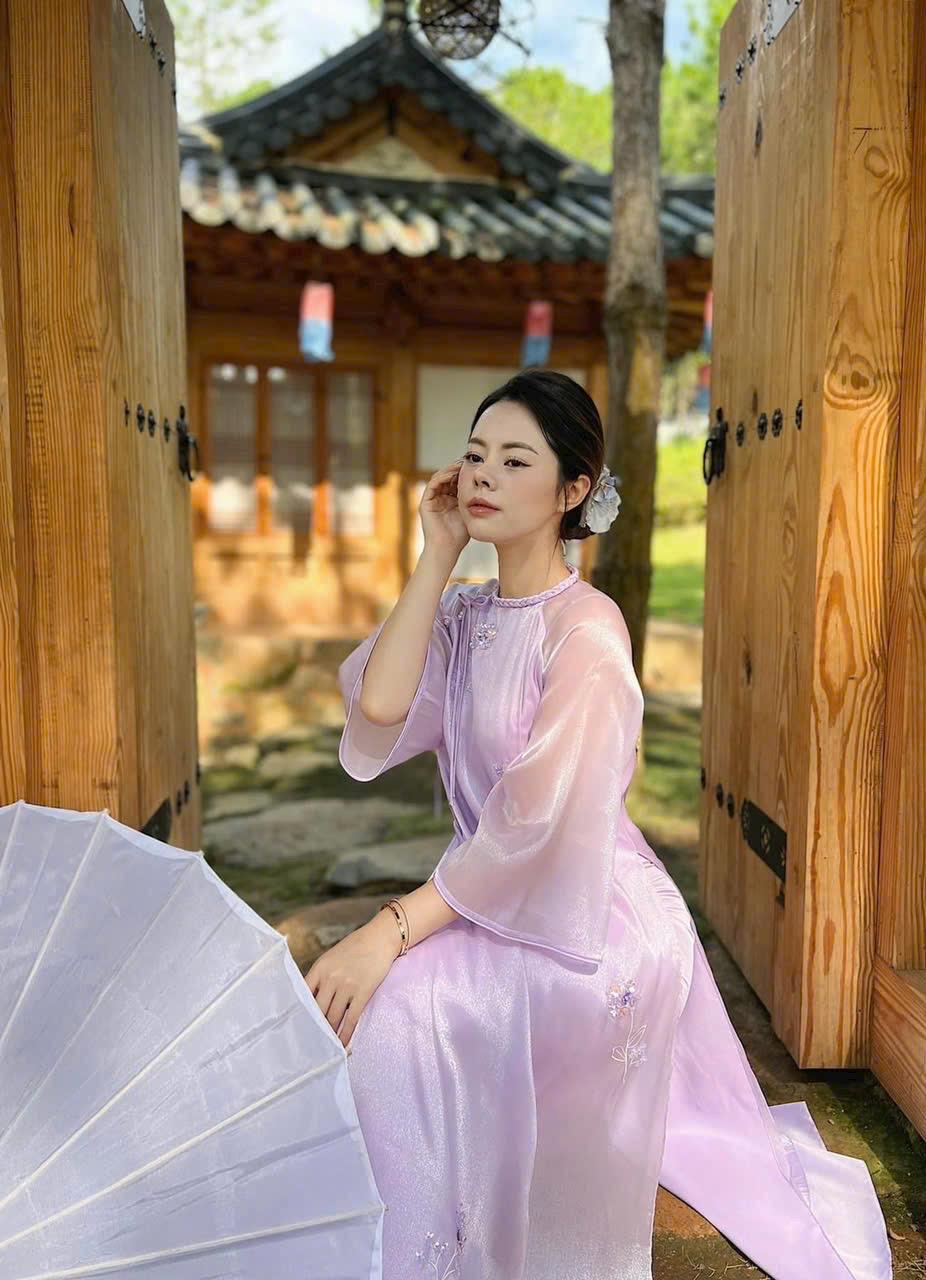 Vietnamese ao dai Bongbi aodai purple, pants included