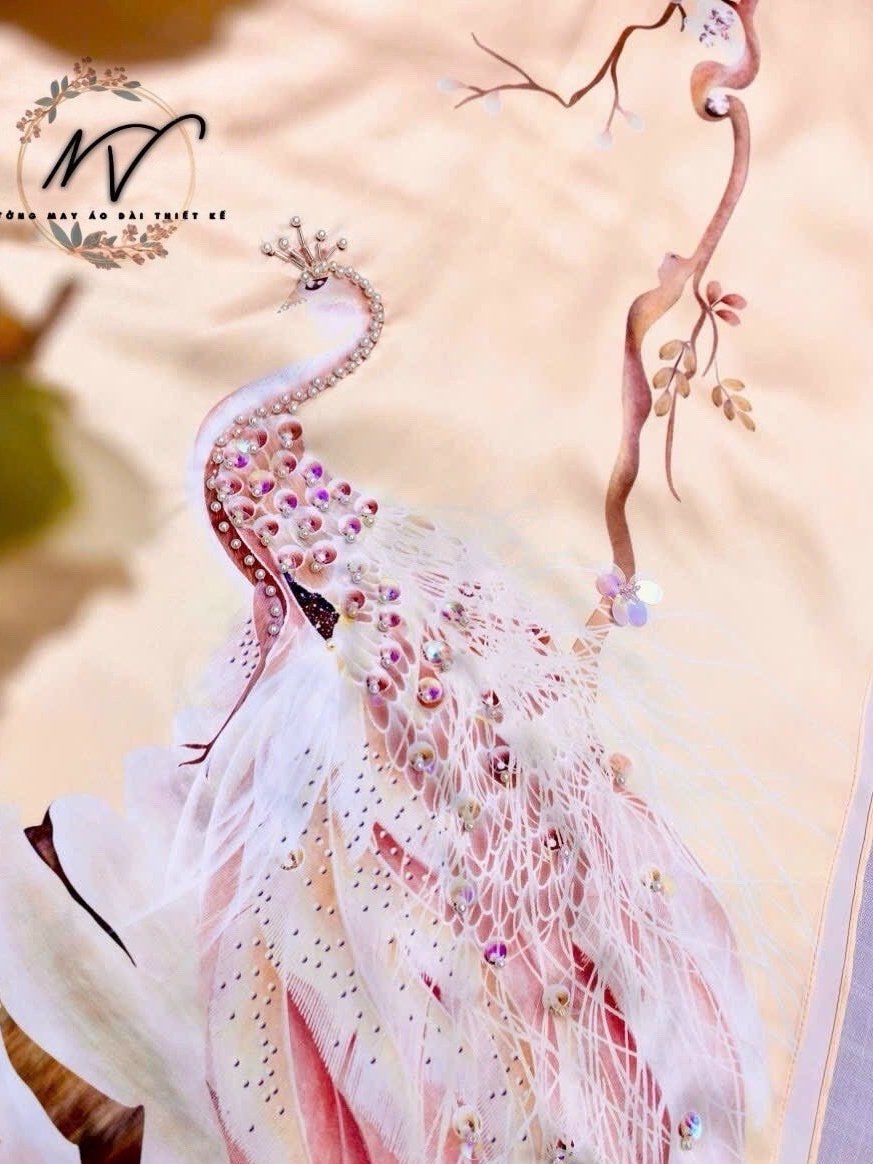 Vietnamese ao dai XuanHy pale pink loose style, pants included