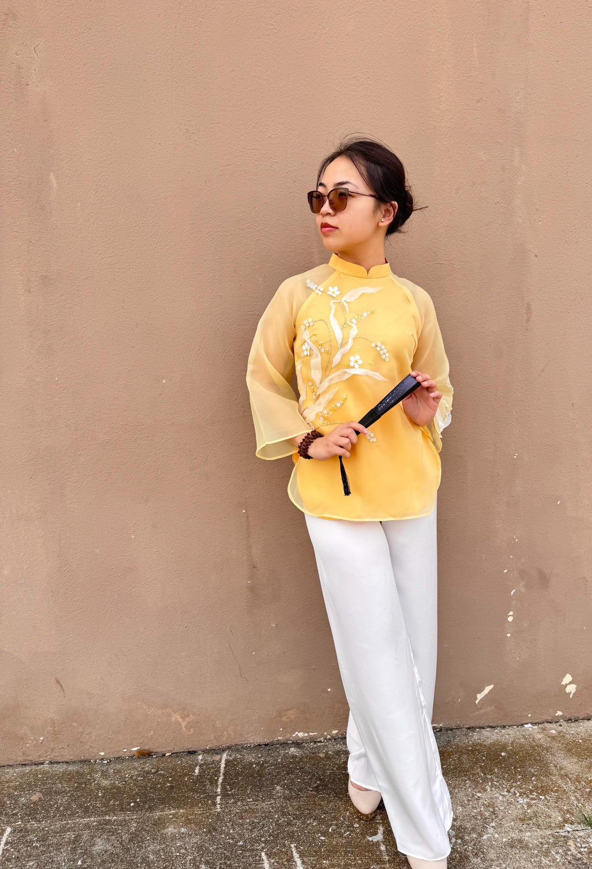 Lily Set of Vietnamese Phap phuc yellow, pants included
