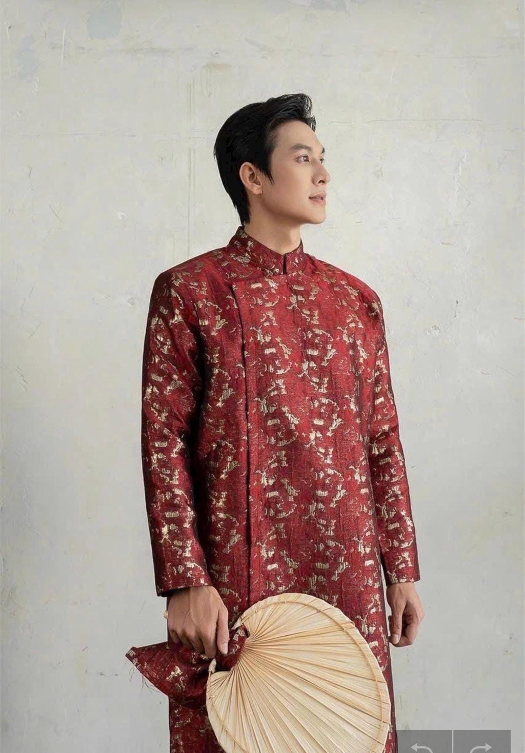 MaVan Vietnamese aodai for men blue and red