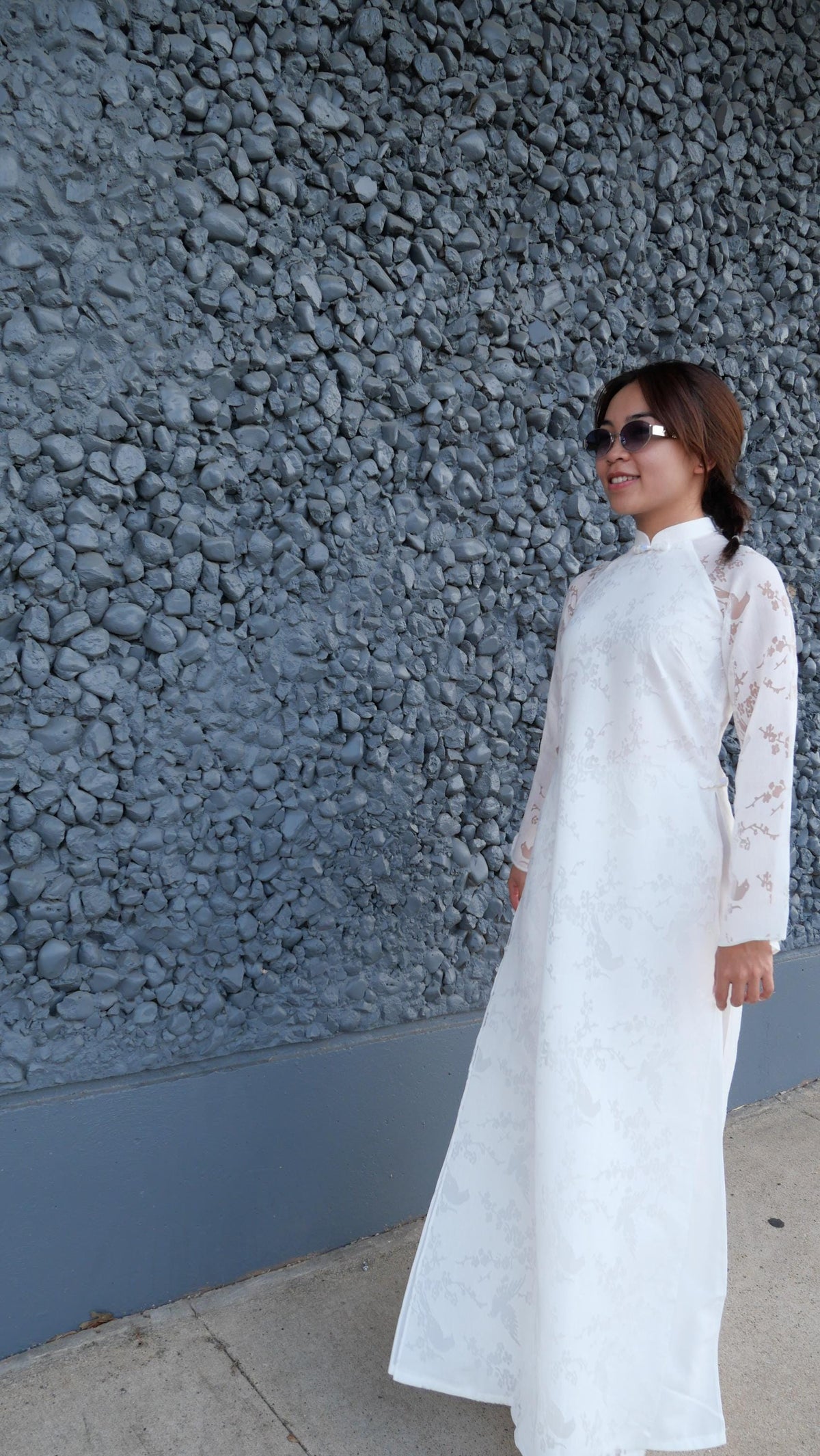 HoaMi Vietnamese aodai white, pants included