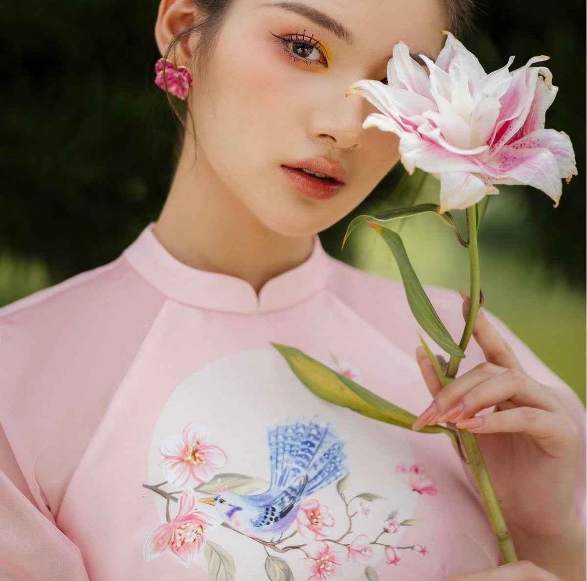 Vietnamese aodai NgocHan pink, pants included