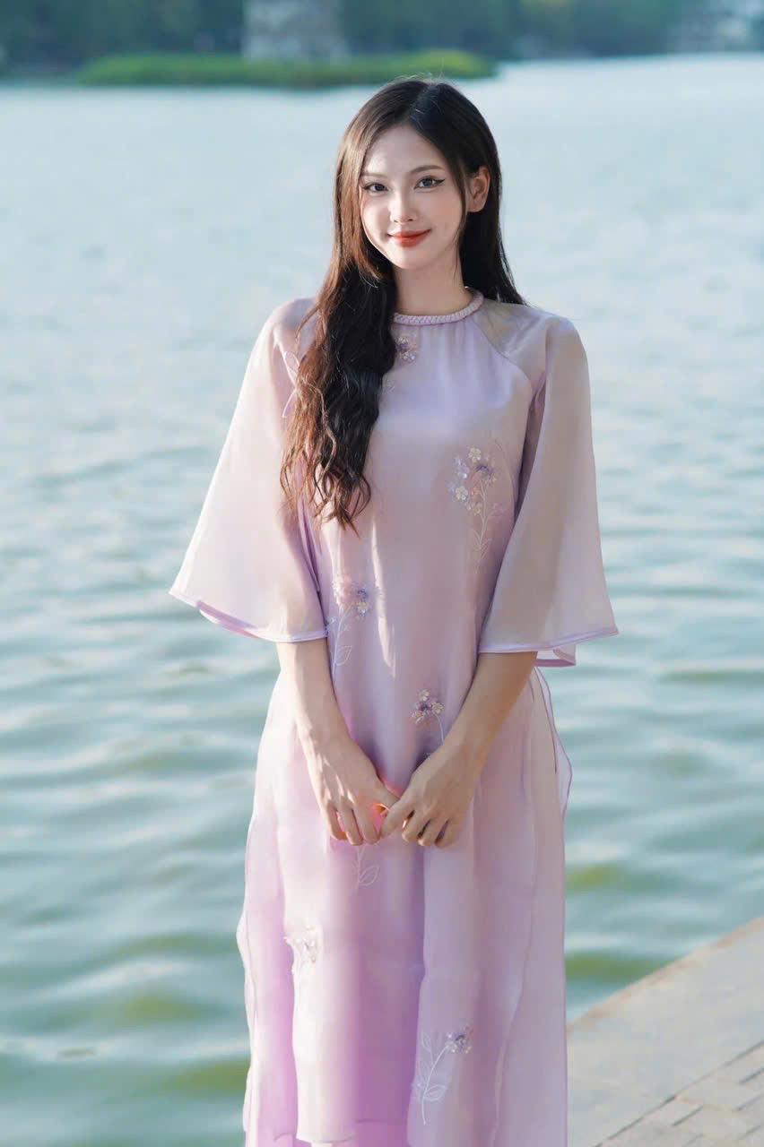 Vietnamese ao dai Bongbi aodai purple, pants included