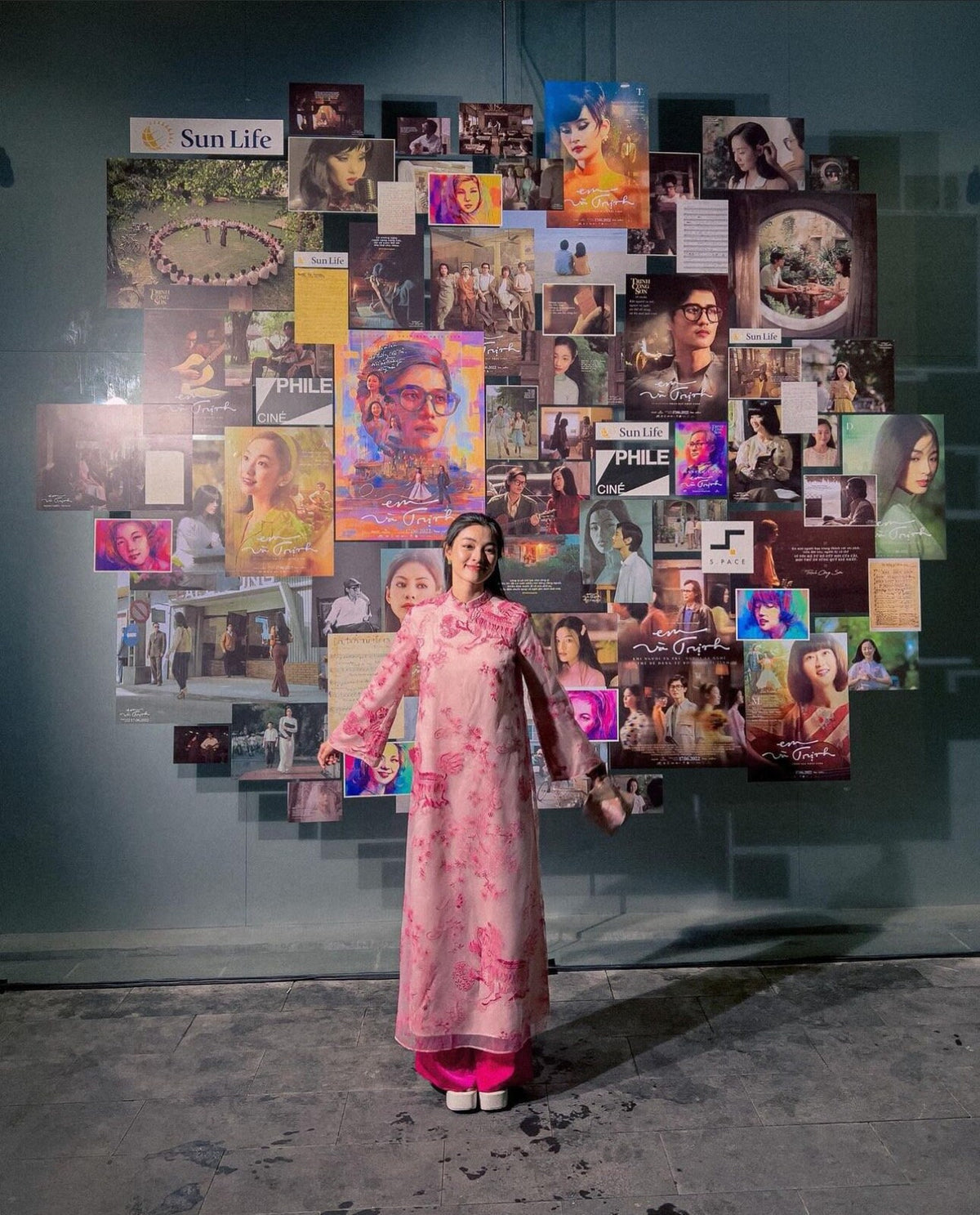 KyLan Vietnamese ao dai pink, pants included