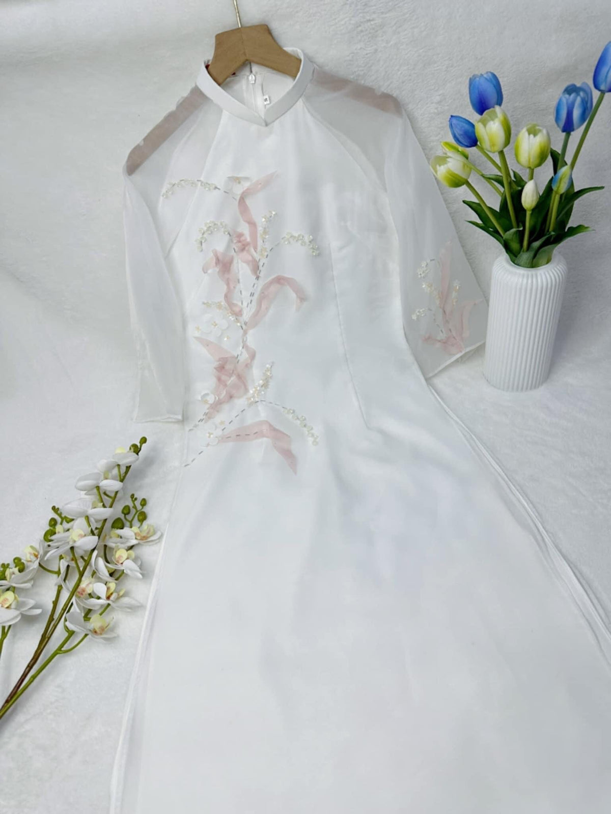 Vietnamese aodai LinhLan White, pants included