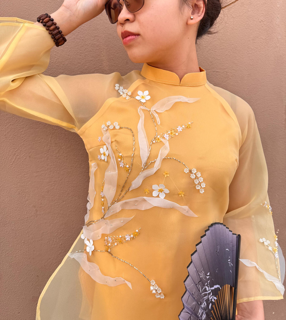 Lily Set of Vietnamese Phap phuc yellow, pants included