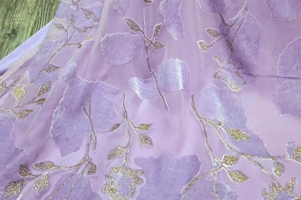 NhungY Vietnamese aodai velvet Purple, pants included