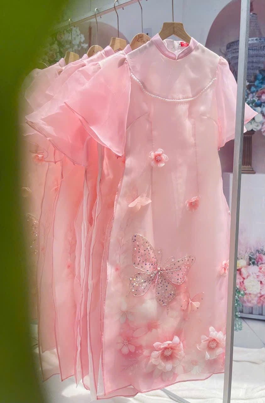 TamAnh Vietnamese aodai light pink, pants included