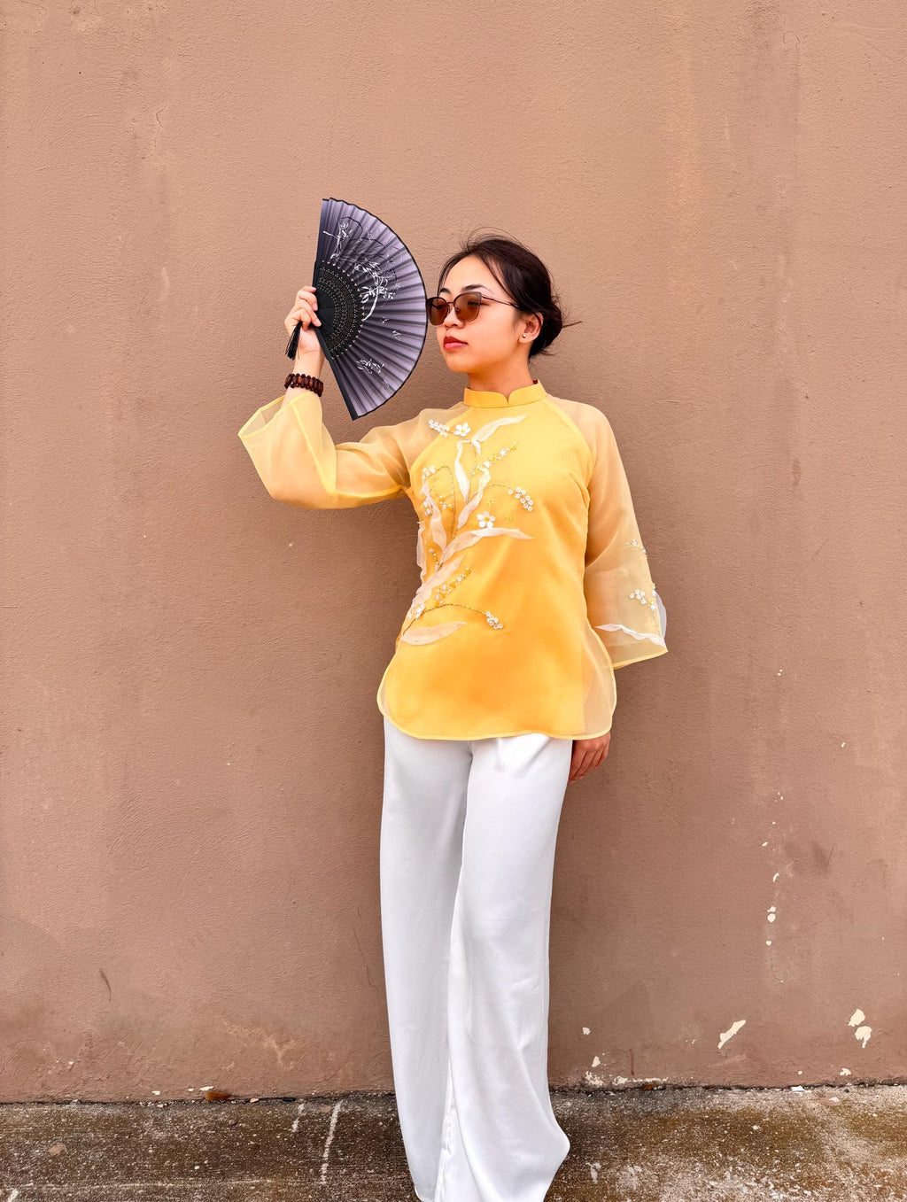 Lily Set of Vietnamese Phap phuc yellow, pants included