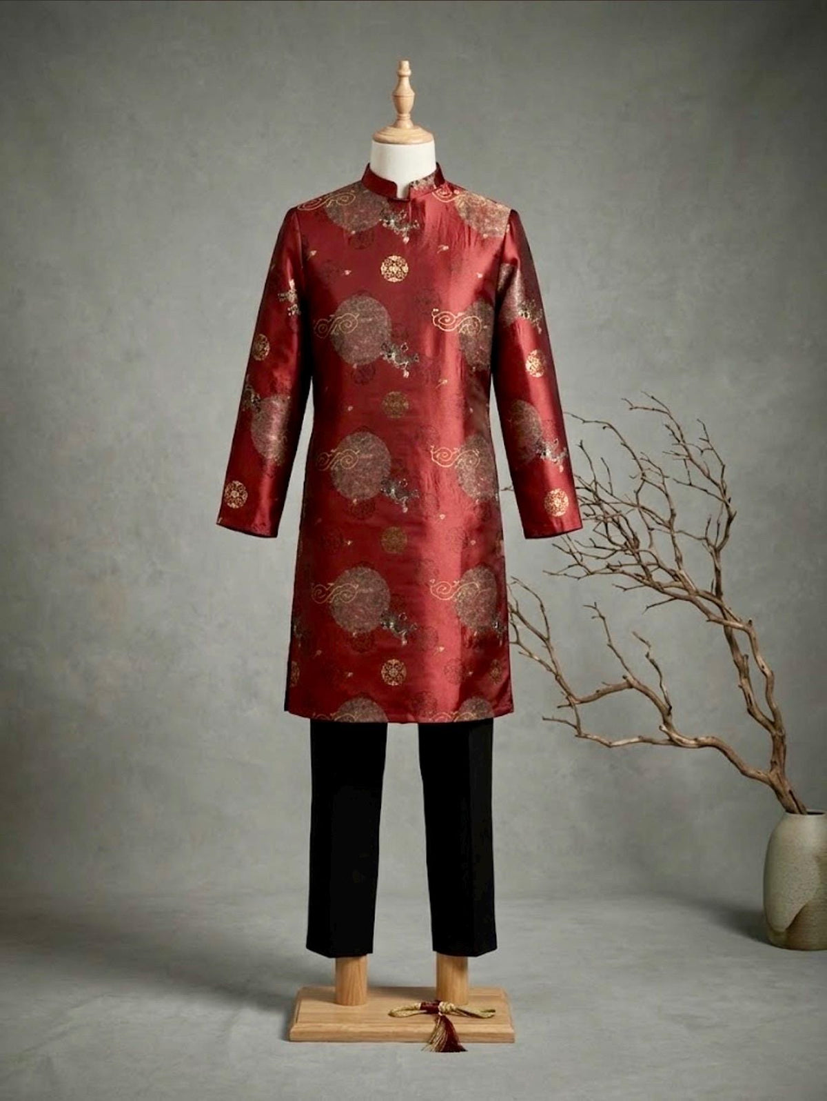 LongVan Men Vietnamese aodai red, green