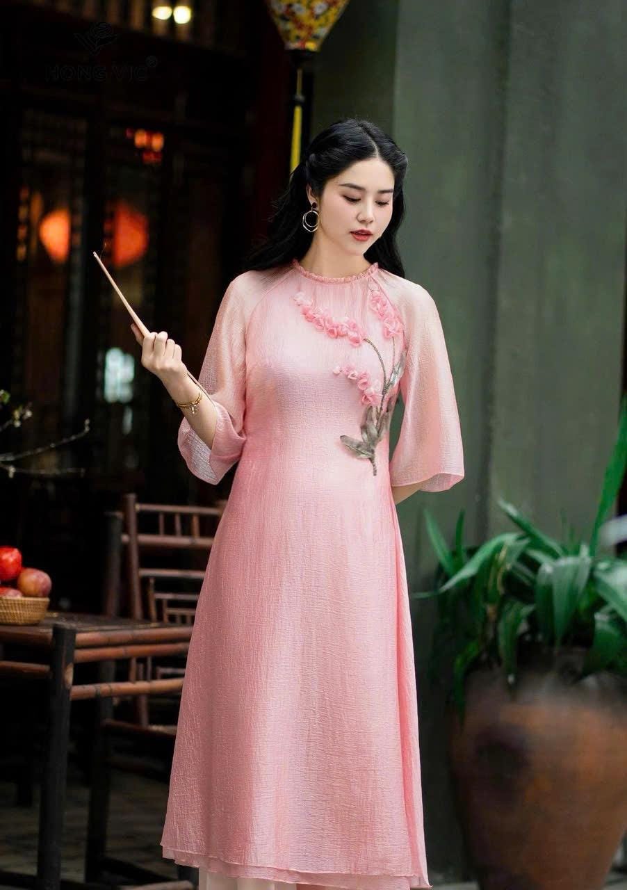 Vietnamese ao dai Lily aodai pink, pants included