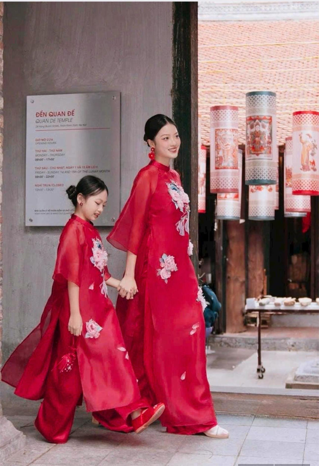 Vietnamese ao dai MT red aodai, pants included