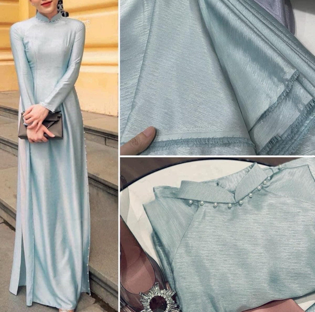 LuaVanXuoc Vietnamese ao dai mint green aodai, pants included