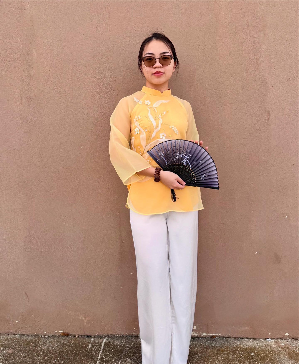 Lily Set of Vietnamese Phap phuc yellow, pants included