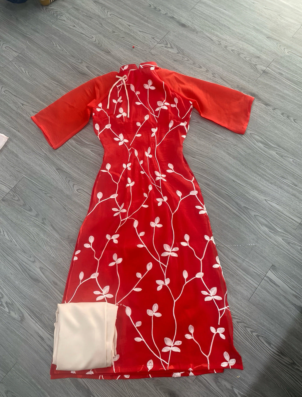Vietnamese aodai LaTheu ao dai red, pants included