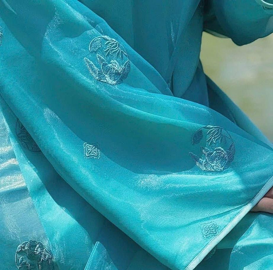 Vietnamese ao dai ThanhNgoc teal aodai, pants included