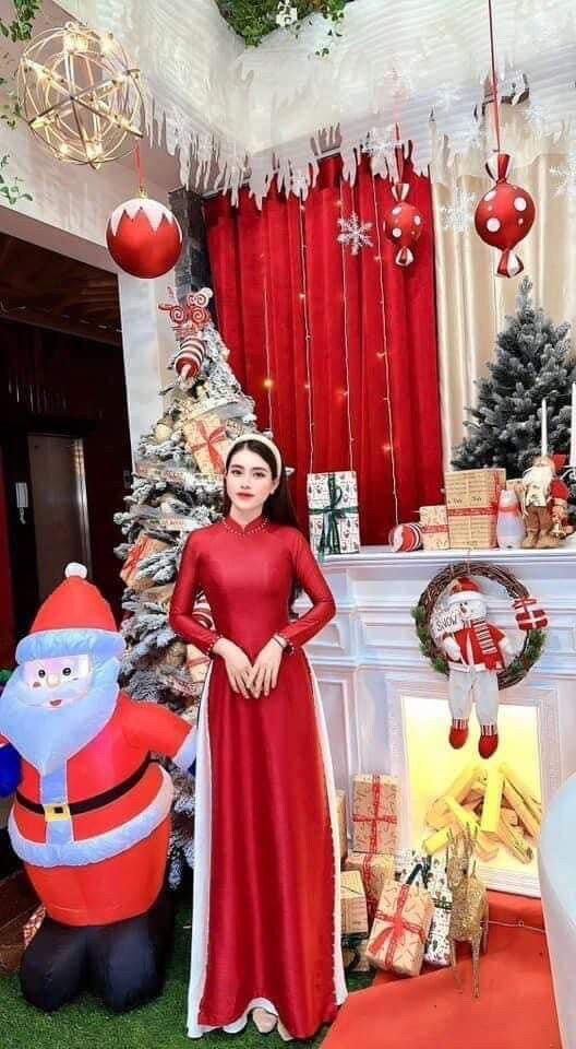 LuaVanXuoc Vietnamese ao dài red, pants included