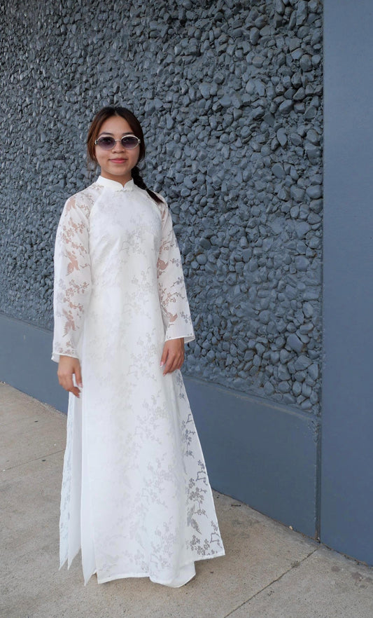 HoaMi Vietnamese aodai white, pants included
