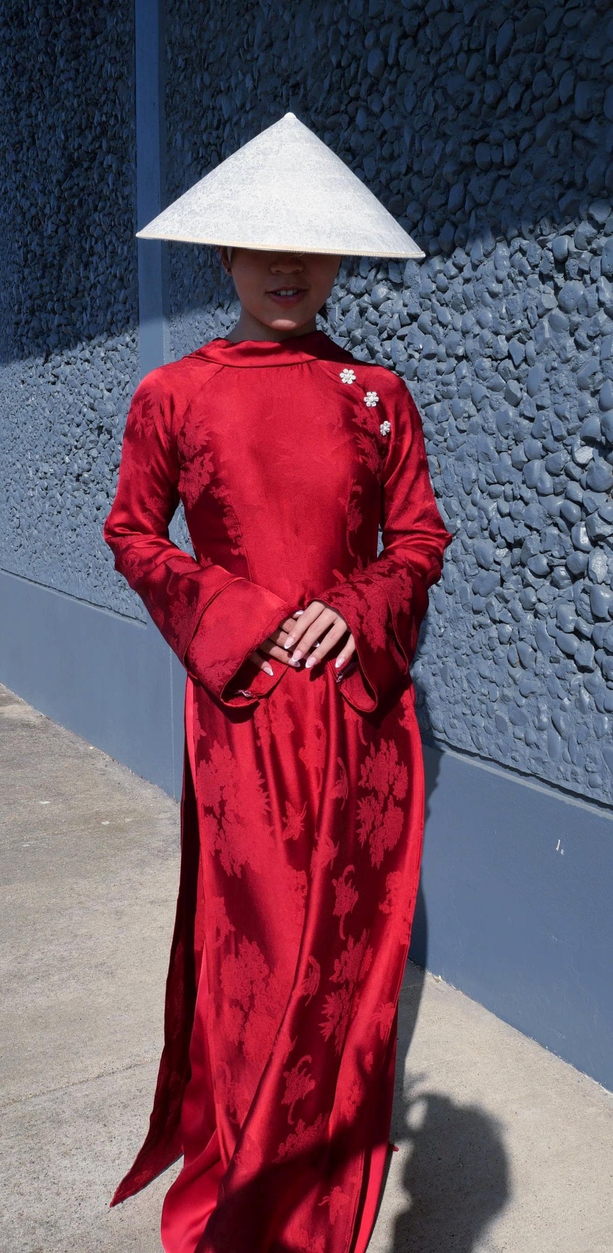 NhuY Vietnamese aodai red, pants included