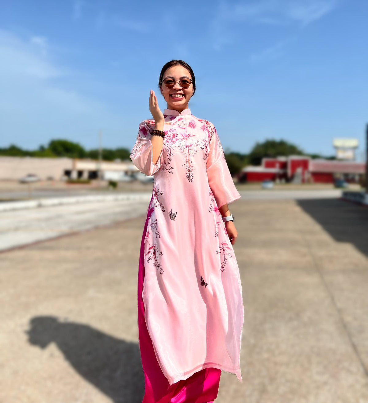 Vietnamese aodai  Lilian pale pink, pants included