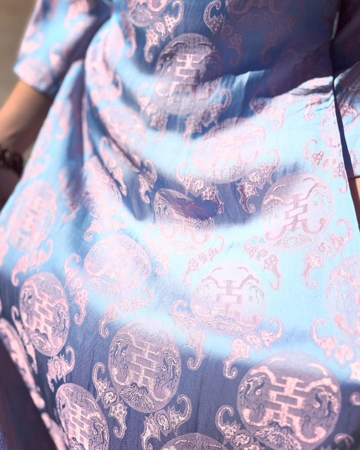 ThanhTho Vietnamese aodai blue, pants included
