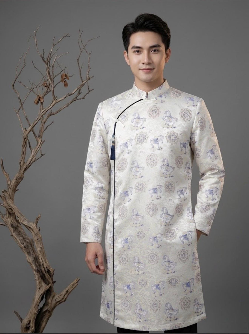MaDao Men Vietnamese aodai White