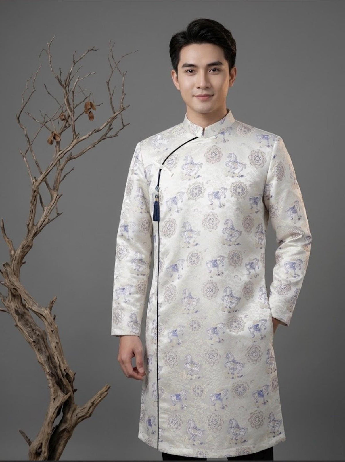 MaDao Men Vietnamese aodai White