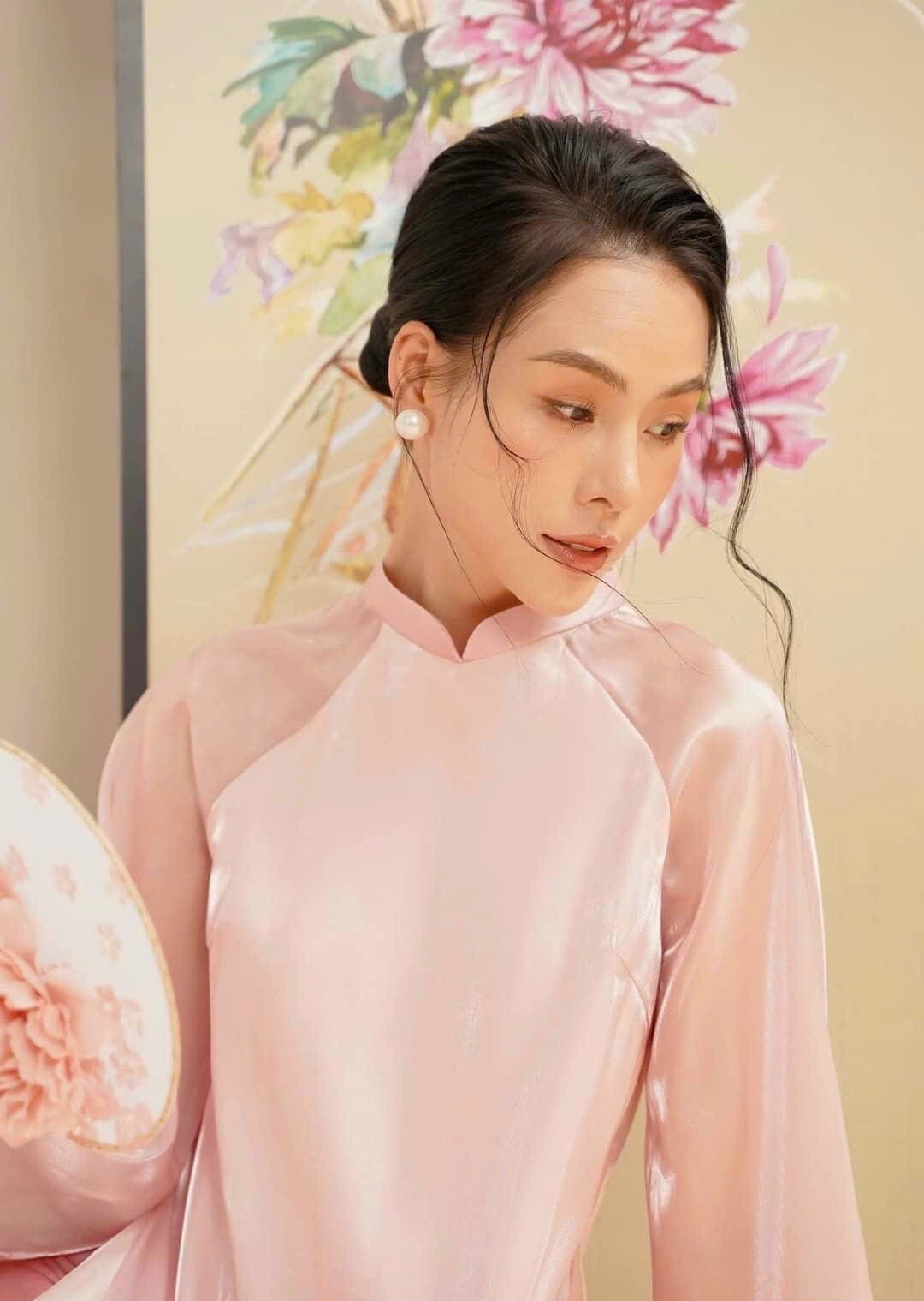 CucVien Vietnamese aodai pink, pants included