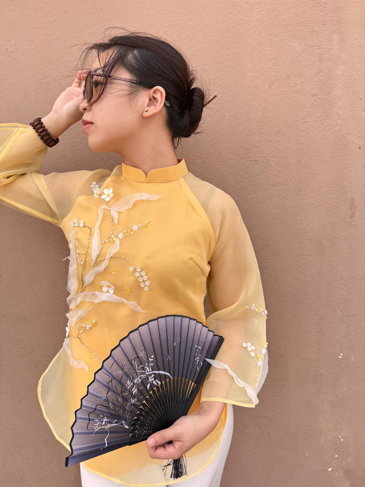 Lily Set of Vietnamese Phap phuc yellow, pants included