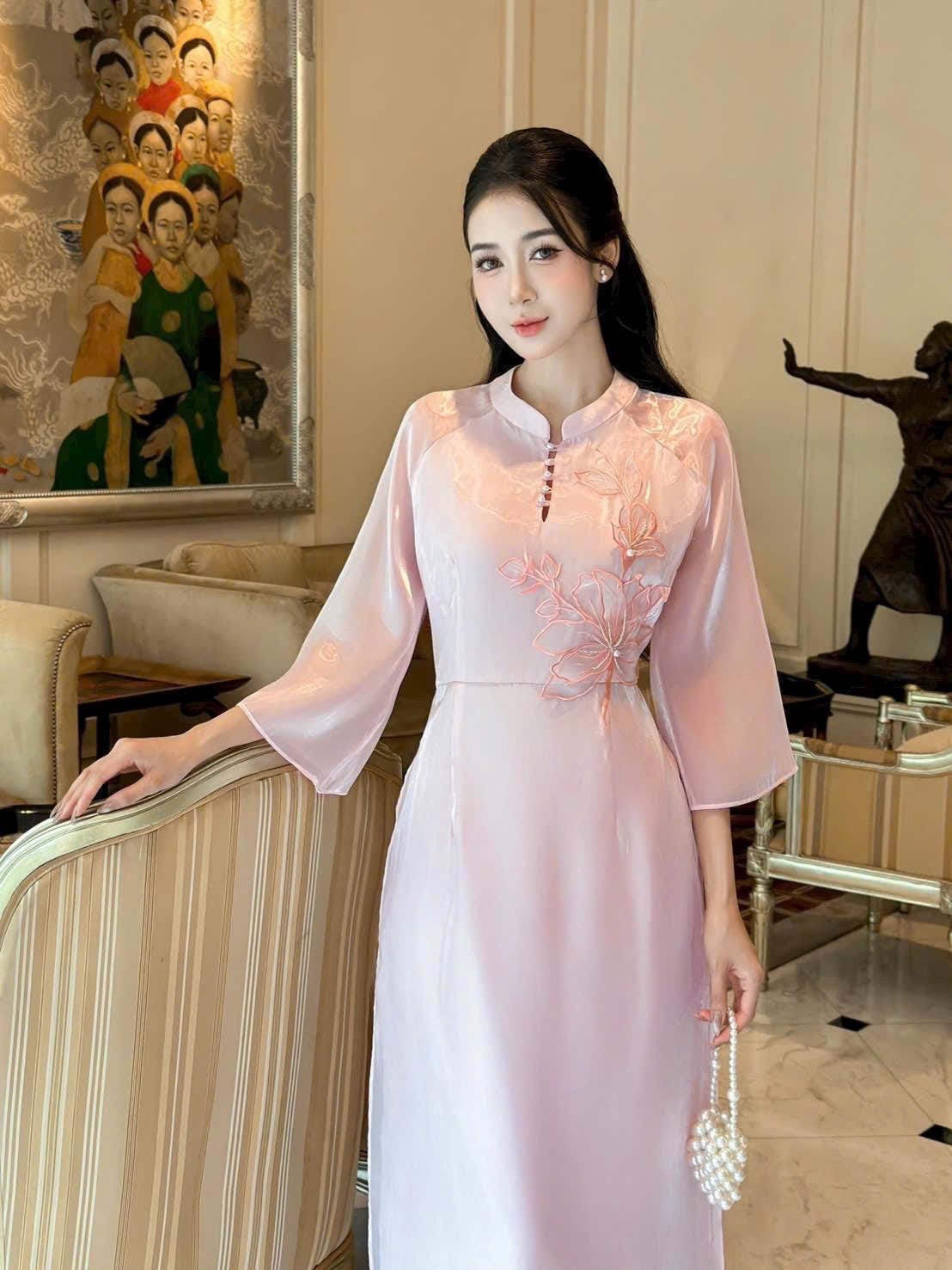 DieuLien Vietnamese aodai pink, pants included