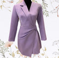 Purple/ivory blazer design dress