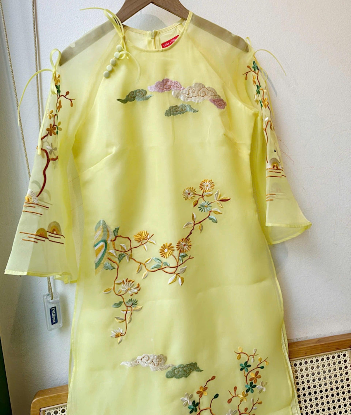 Vietnamese ao dai xx aodai yellow, pants included