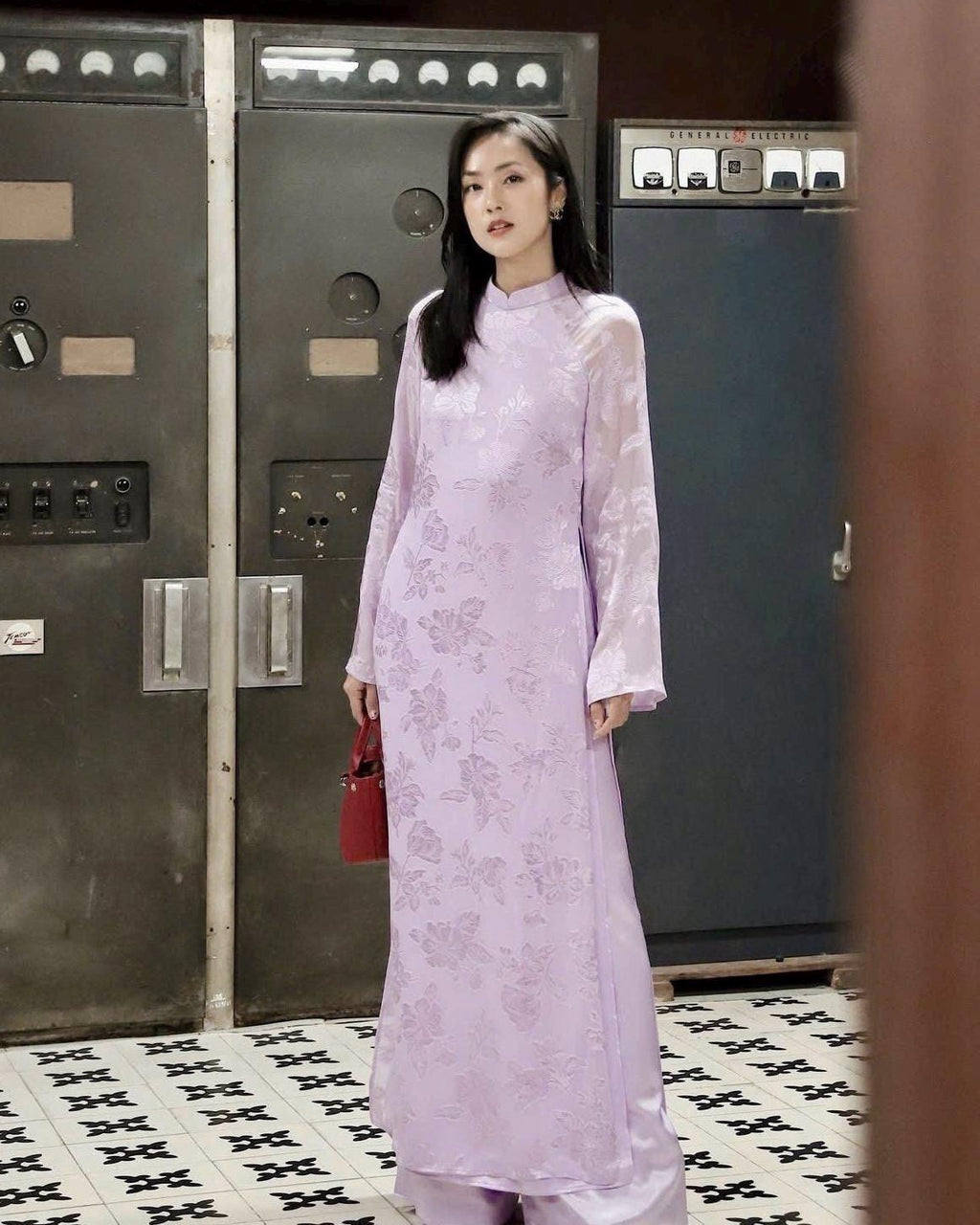 ToNhu Vietnamese aodai purple, pants included