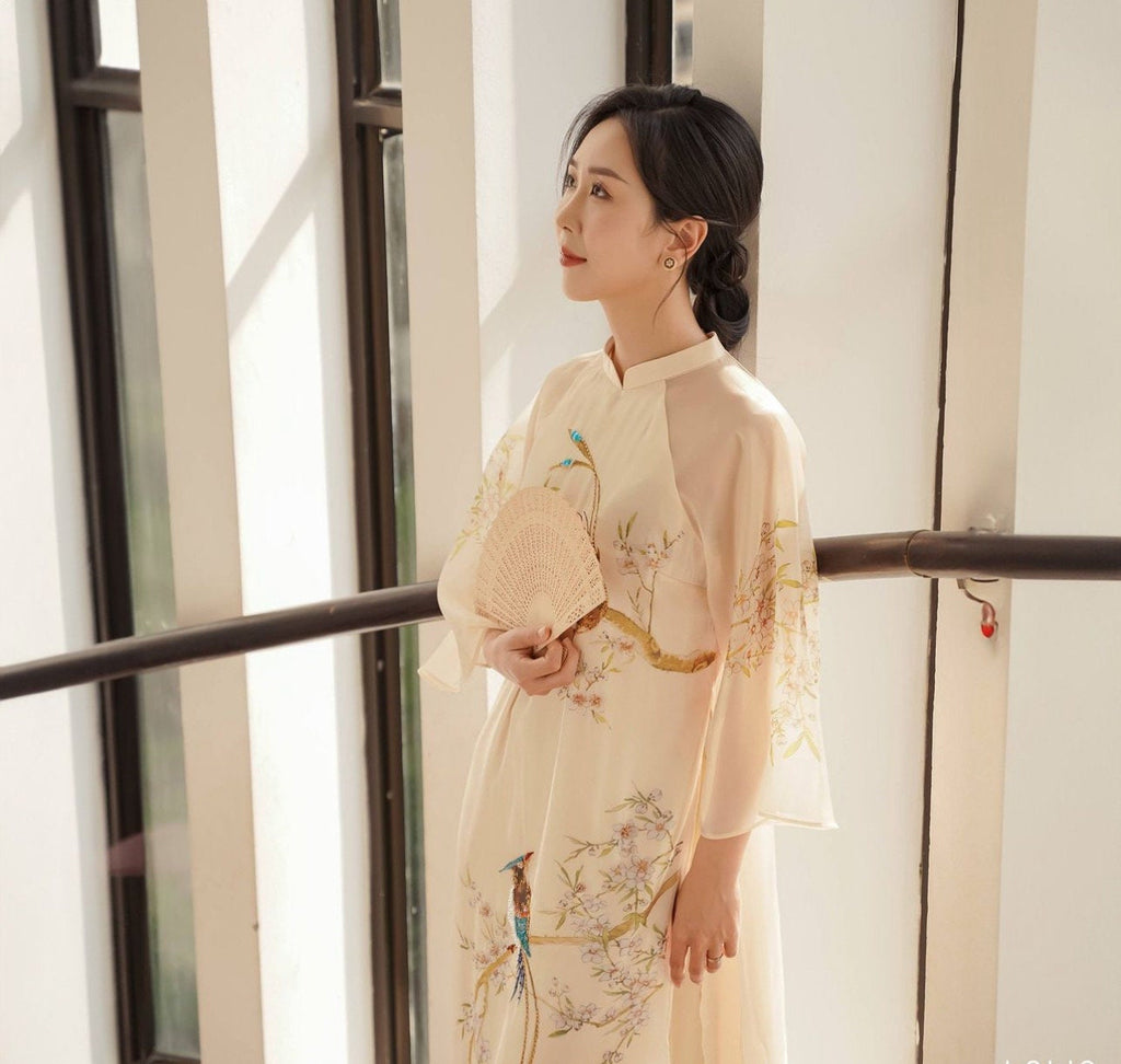 Vietnamese ao dai MaiVjen loose style, pants included