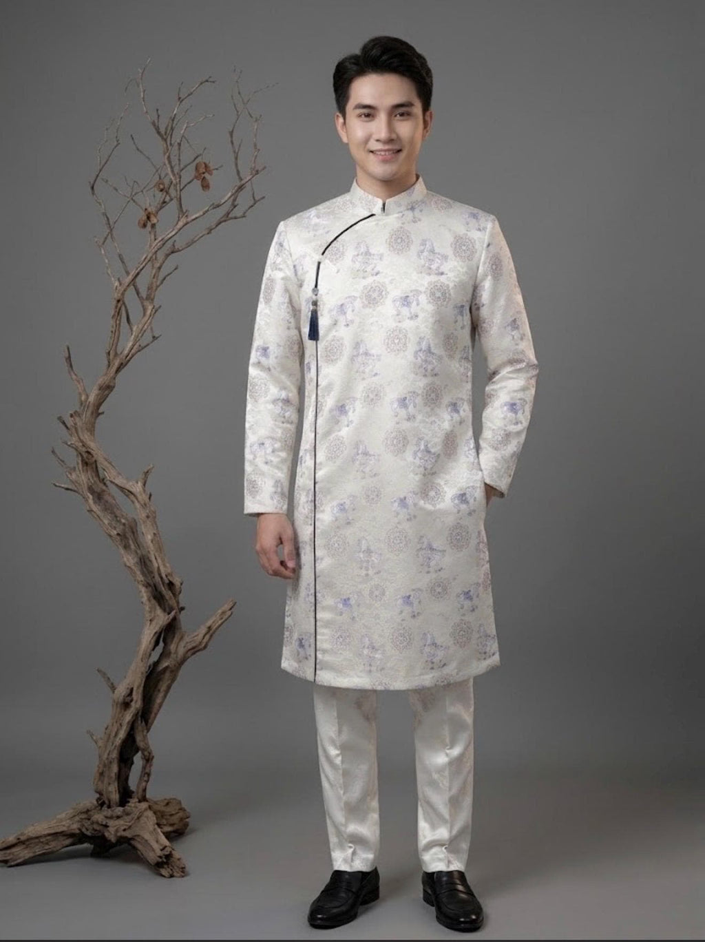 MaDao Men Vietnamese aodai White