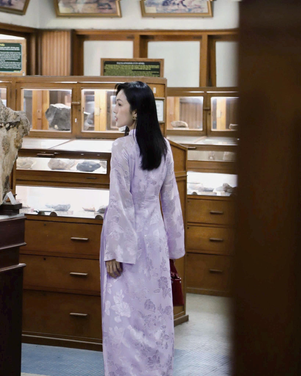 ToNhu Vietnamese aodai purple, pants included